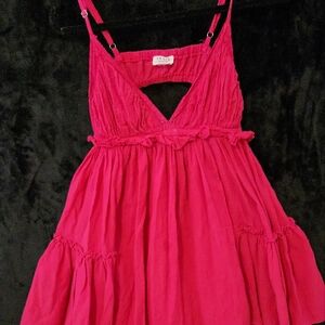 Bright pink flirty dress
